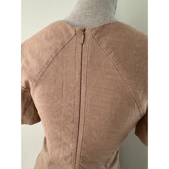BOSS Hugo Boss Dariette Half Sleeve Wool Blend V Neck Linen Sheath Dress size 4 - Picture 7 of 10